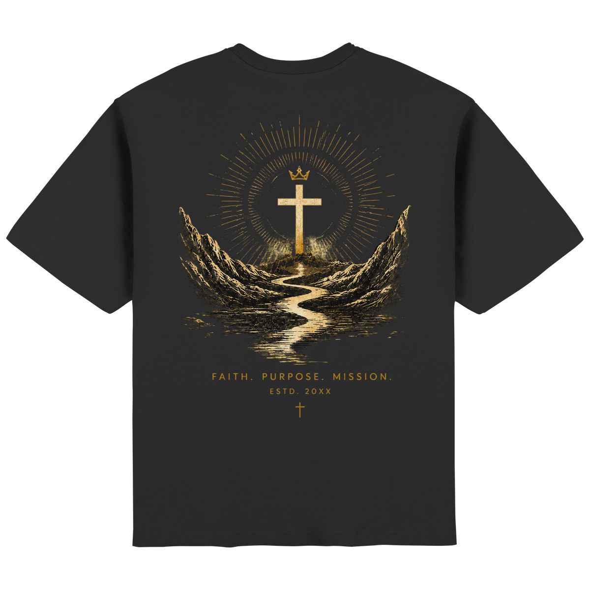 FAITH.PURPOSE.MISSION - Heavy Oversized Streetwear Shirt - Streetwear Oversized T-Shirt