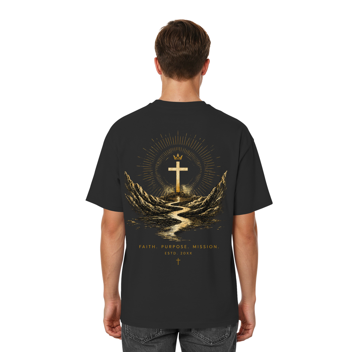 FAITH.PURPOSE.MISSION - Heavy Oversized Streetwear Shirt - Streetwear Oversized T-Shirt