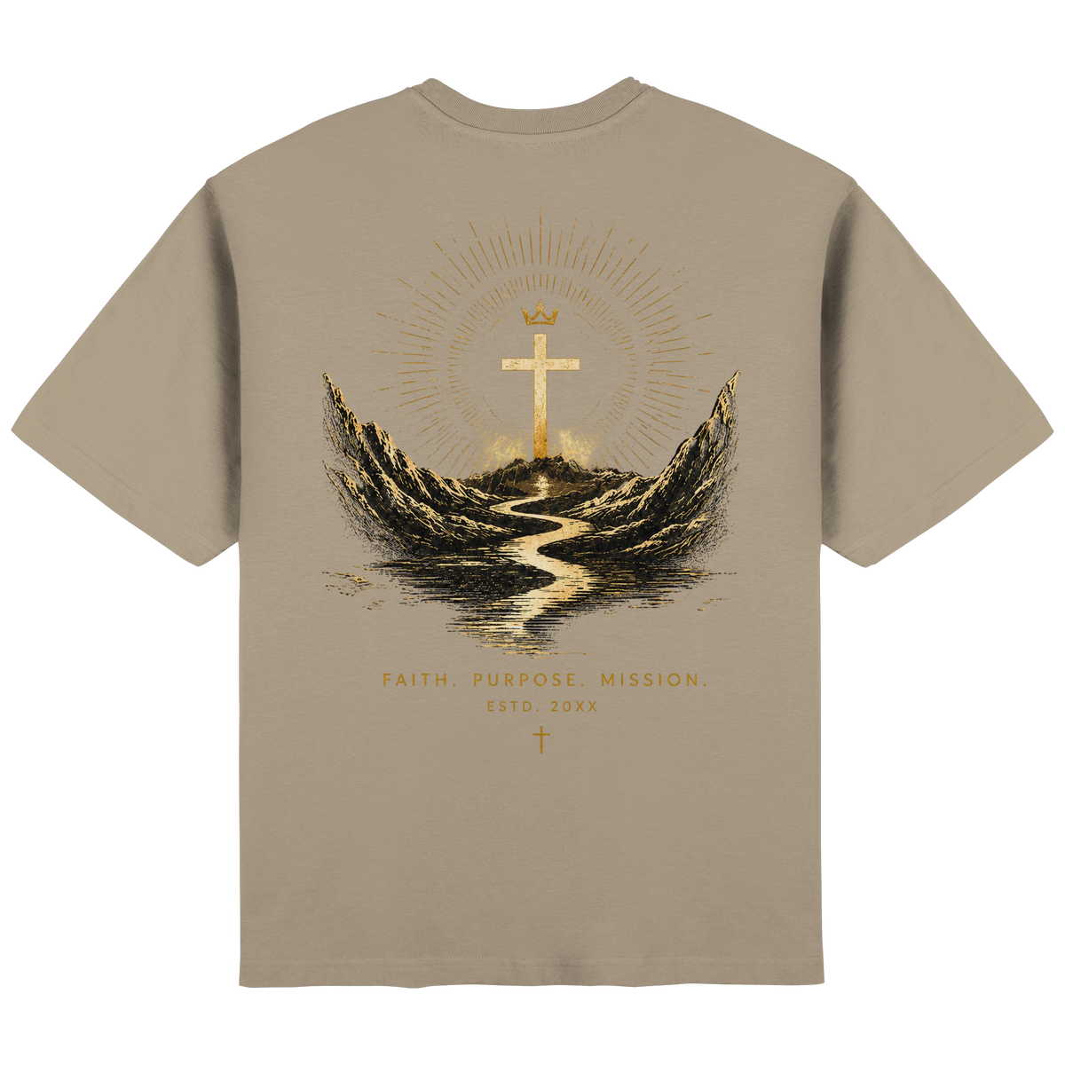FAITH.PURPOSE.MISSION - Heavy Oversized Streetwear Shirt - Streetwear Oversized T-Shirt